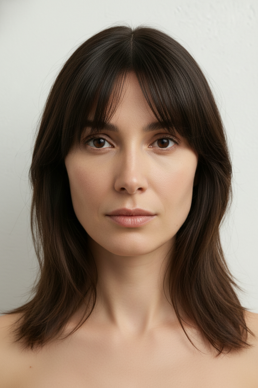 Curtain Bangs - Diamond Face Hairstyles (Styles That Highlight Cheekbones)