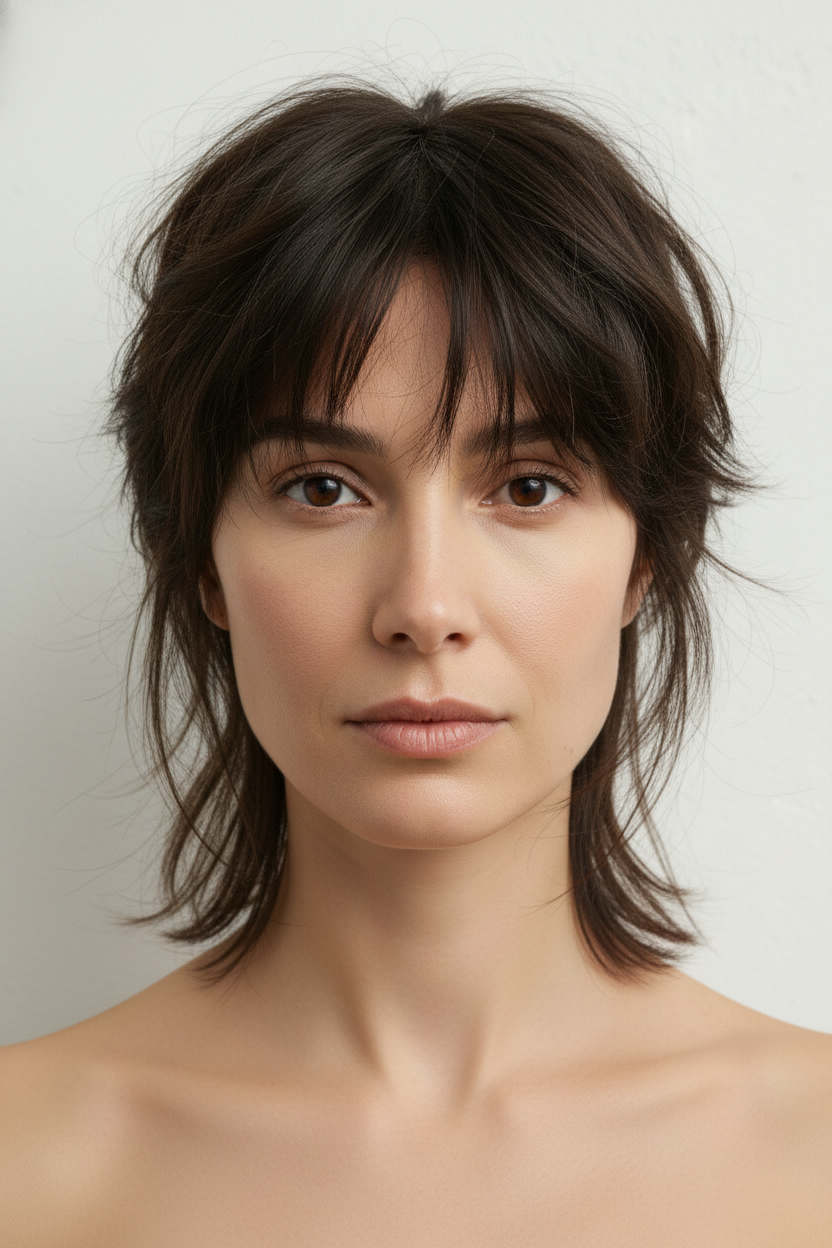 Wolf Cut - Diamond Face Hairstyles (Styles That Highlight Cheekbones)