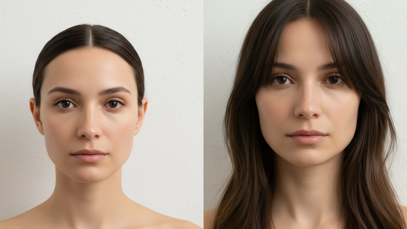 Heart Face Hairstyles (Balance a Wider Forehead and Narrower Chin) (Before and After)