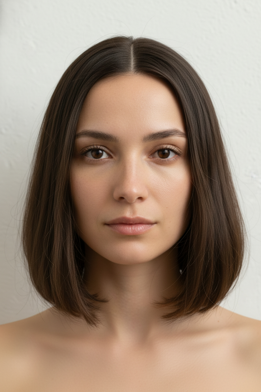 Lob Cut (Long Bob) - Heart Face Hairstyles (Balance a Wider Forehead and Narrower Chin)