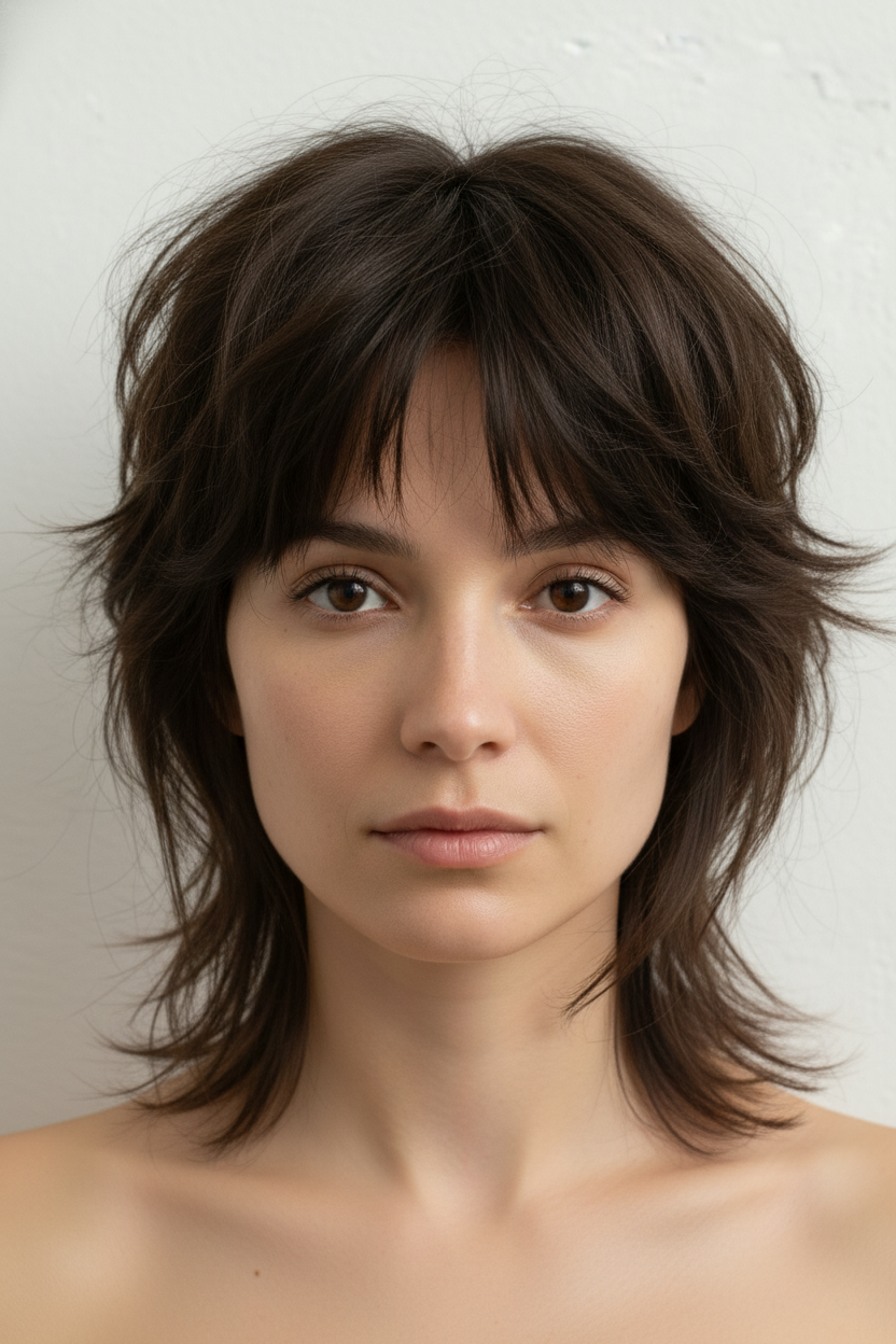 Wolf Cut - Heart Face Hairstyles (Balance a Wider Forehead and Narrower Chin)