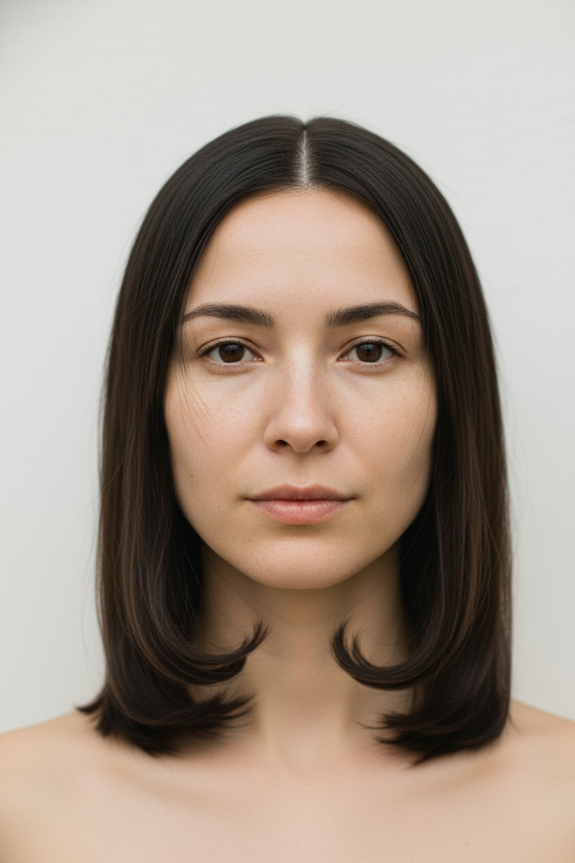 Inward Curl (Collarbone) - Long Bob Haircut (Lob) Ideas — Try On Before You Cut