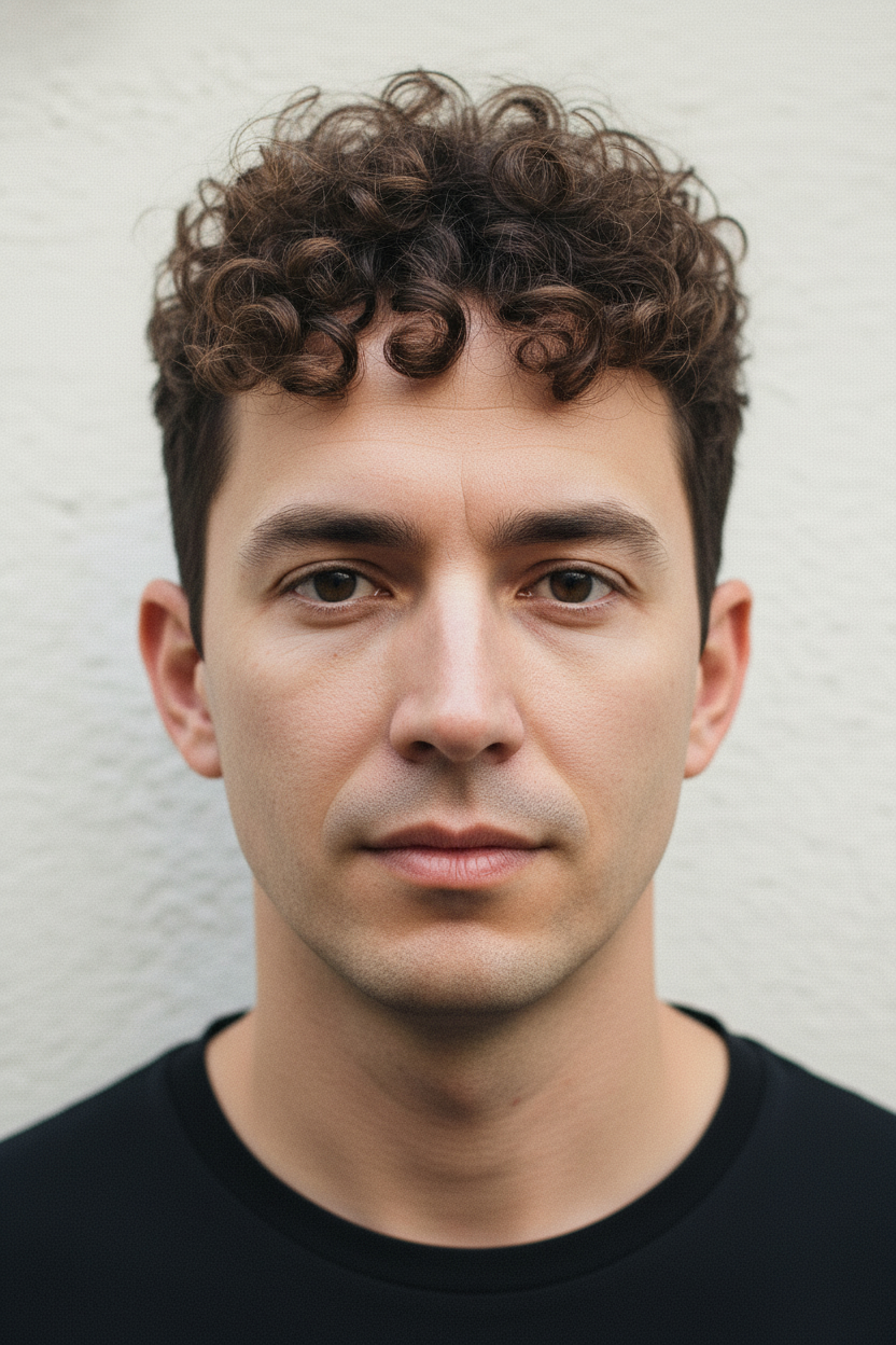 Curly Top Fade hairstyle example | AI Hairstyle Changer