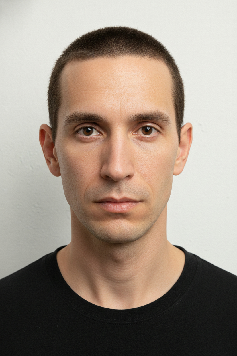 Buzz Cut - Hairstyles for Oblong Face Shape (Men) (Cuts to Try On)