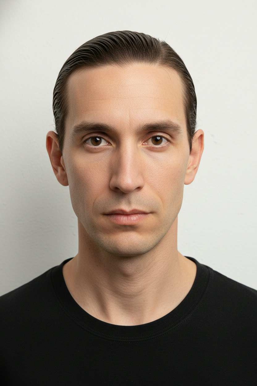 Slick Back - Hairstyles for Oblong Face Shape (Men) (Cuts to Try On)