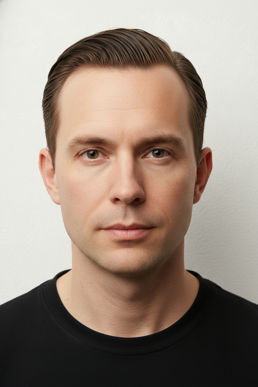 Slick Back - Hairstyles for Men with an Oval Face Shape (Try On Top Picks)