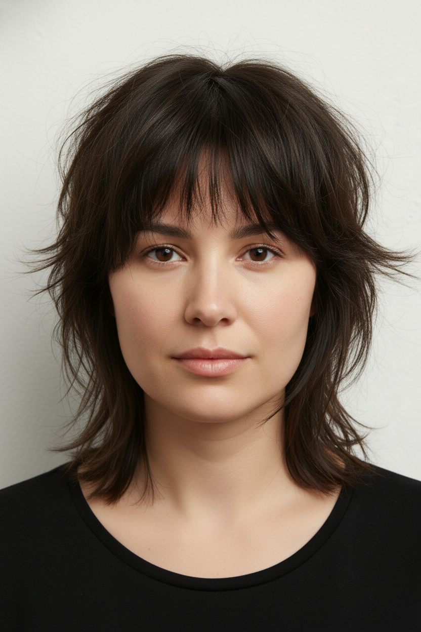 Medium Shag - Best Hairstyles for Round Faces (Most Flattering Cuts to Try On)