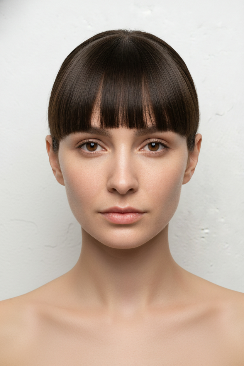 Blunt Bangs - Hairstyles for Tall Foreheads (Bangs, Fringe & Balancing Cuts)