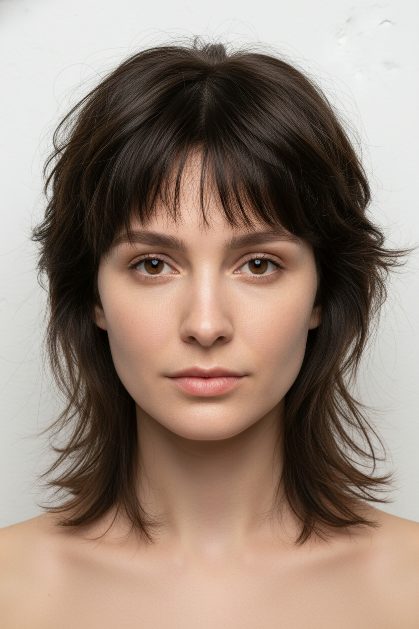 Wolf Cut - Hairstyles for Tall Foreheads (Bangs, Fringe & Balancing Cuts)