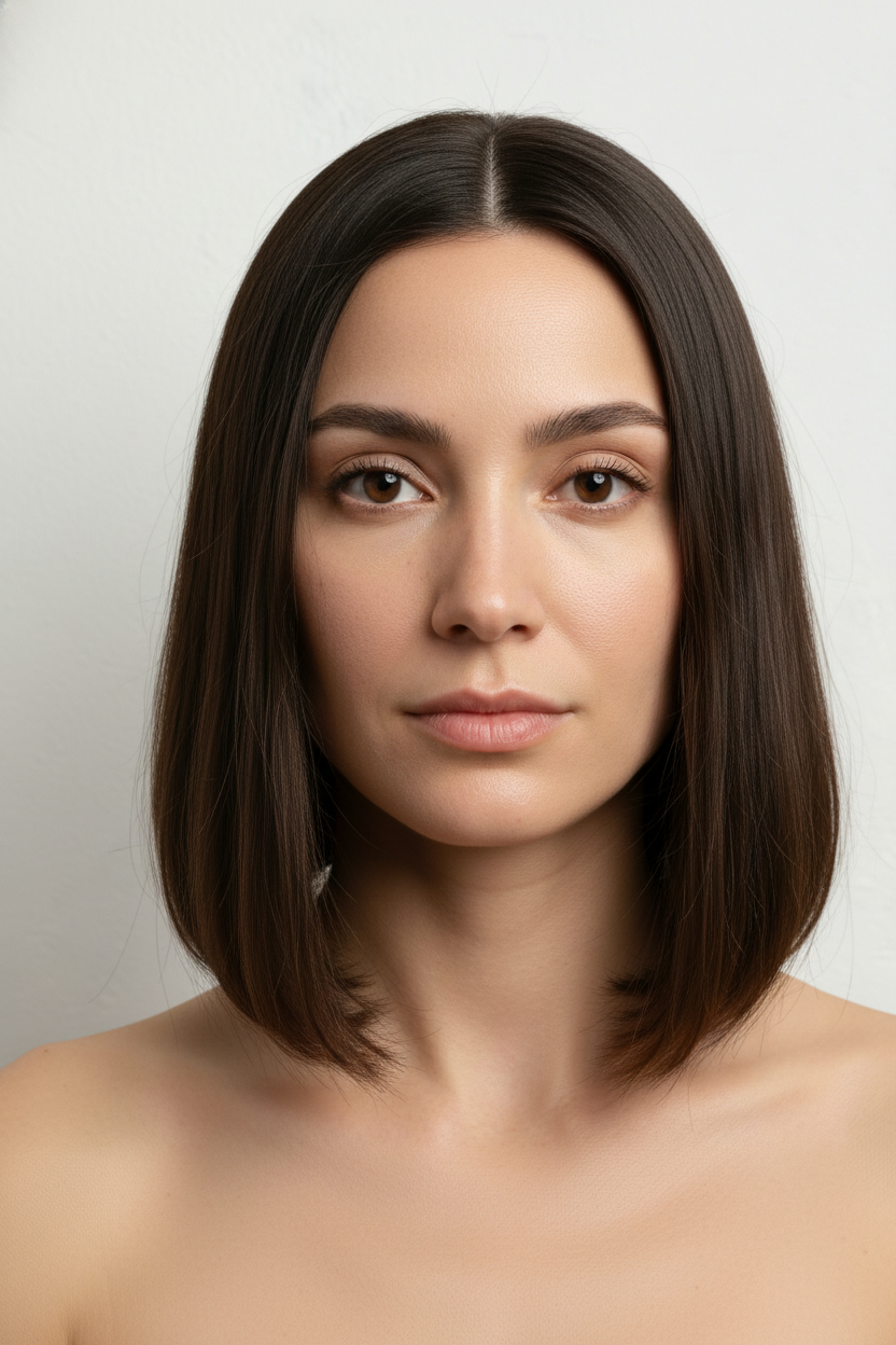 Lob Cut (Long Bob) - Triangle Face Hairstyles (Balance a Wider Jawline)