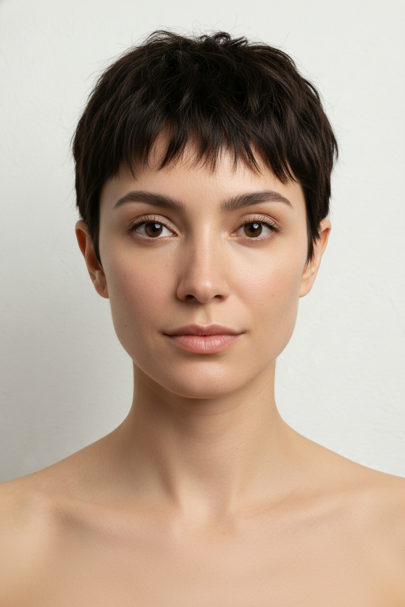 Textured Crop - Triangle Face Hairstyles (Balance a Wider Jawline)
