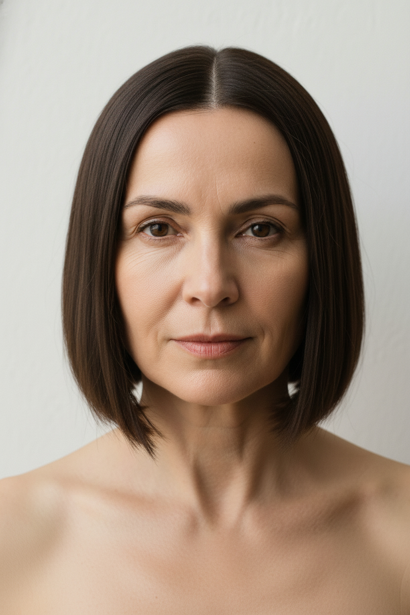 Blunt Lob - Hairstyles for Women Over 50 (Modern, Easy-to-Wear Ideas)