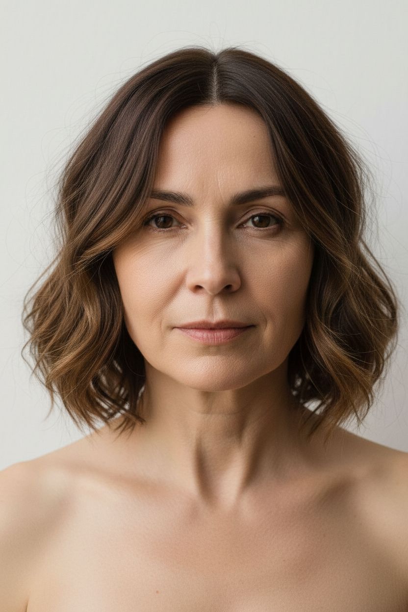 Wavy Lob - Short Haircuts for Women Over 50 (Modern Bobs, Pixies & Bangs)
