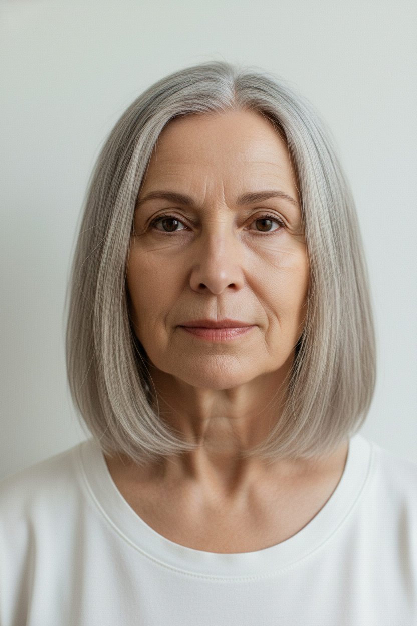 Lob Cut (Long Bob) - Hairstyles for Women Over 60 (Try On Before You Cut)