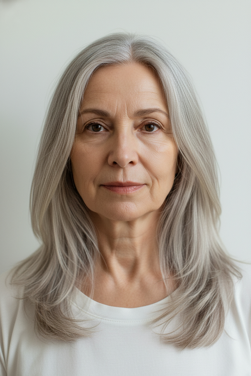 Long Layered Hair - Hairstyles for Women Over 60 (Try On Before You Cut)