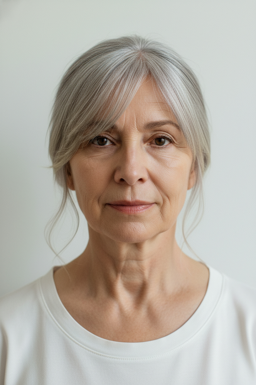 Side-swept Bangs - Hairstyles for Women Over 60 (Try On Before You Cut)