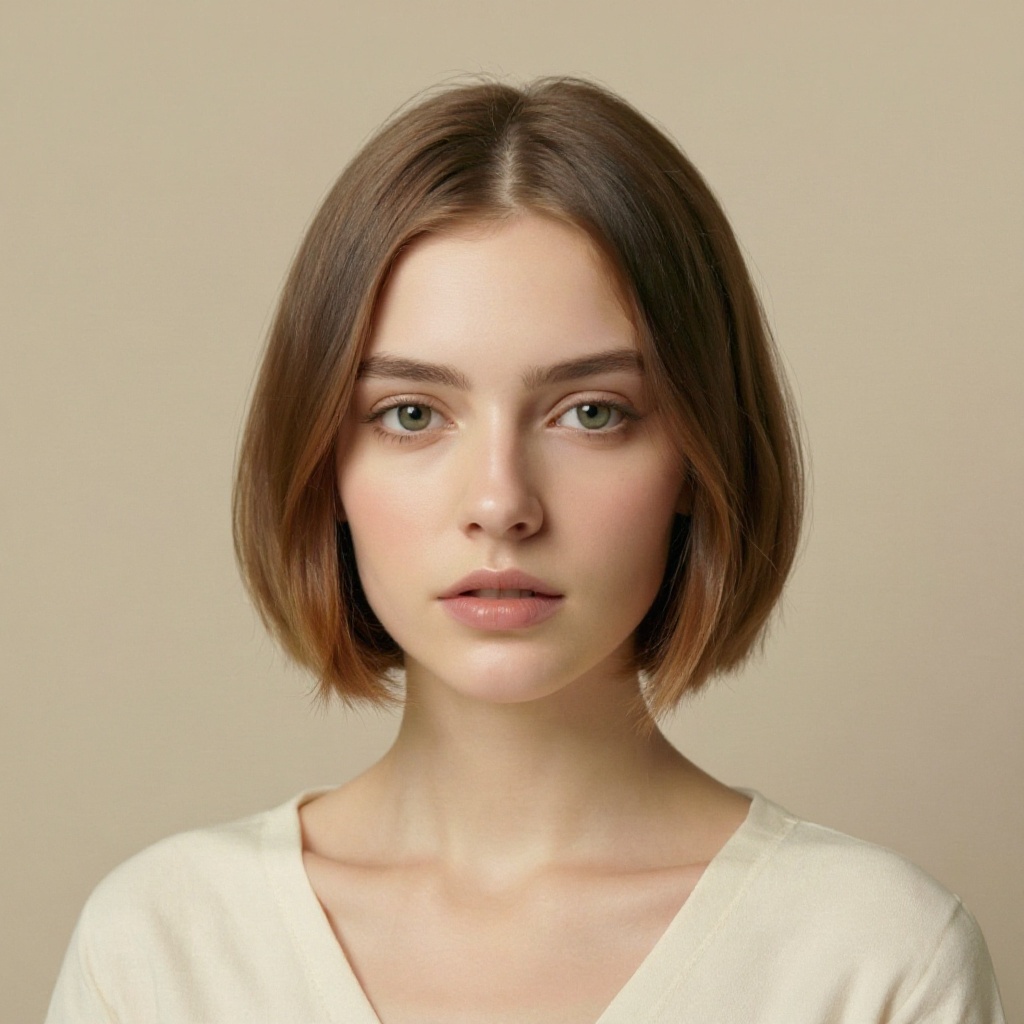 Blunt Lob hairstyle example (AI generated)