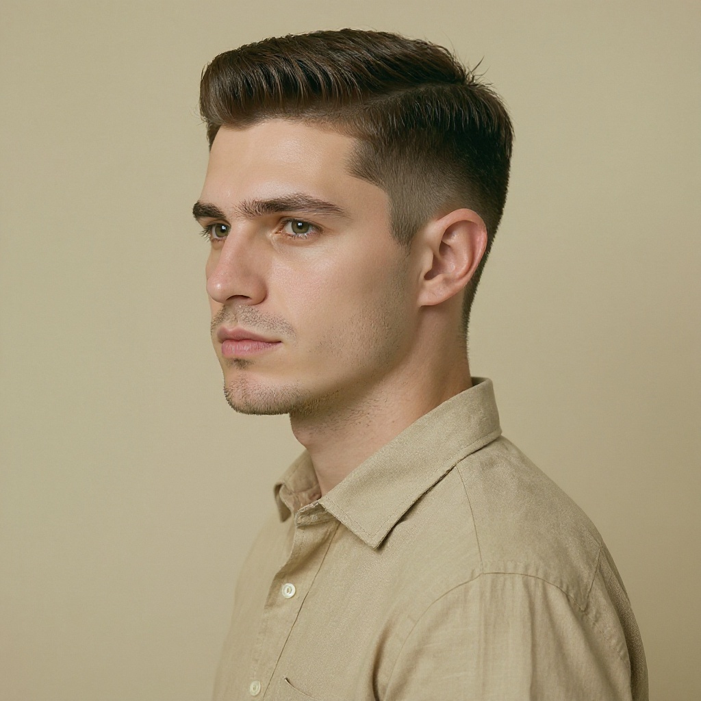 Burst Fade hairstyle example (AI generated)