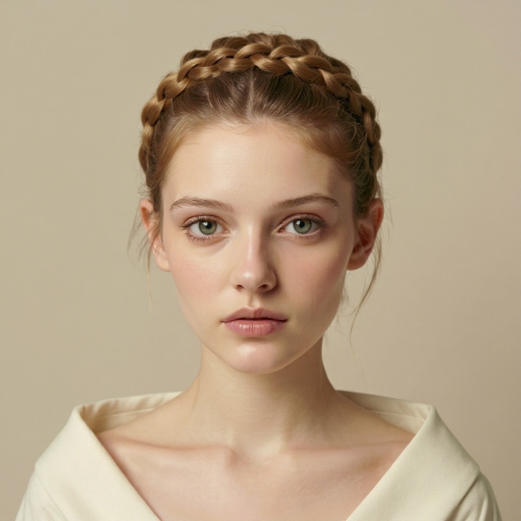 Crown Braid hairstyle example (AI generated)