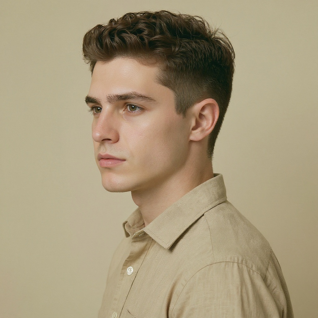 Curly Top Fade hairstyle example (AI generated)