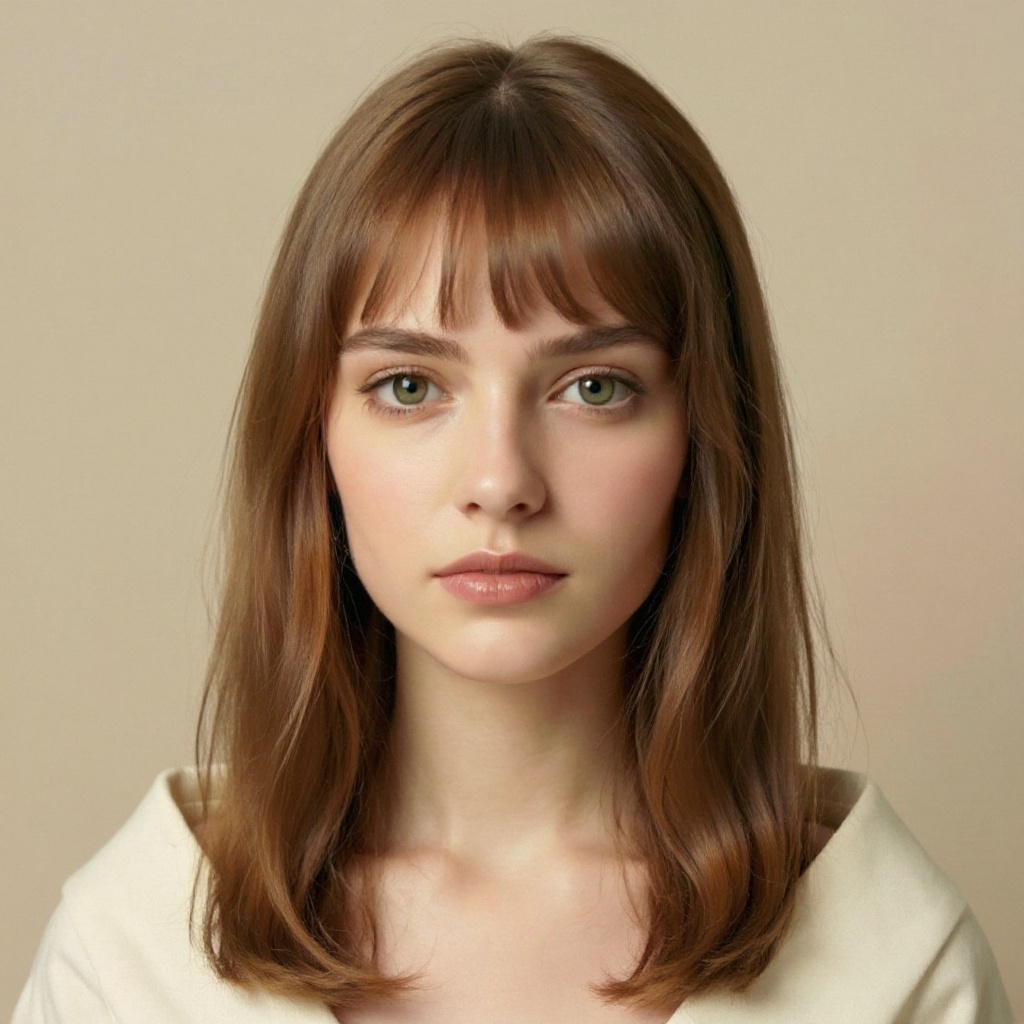 Curtain Bangs hairstyle example (AI generated)