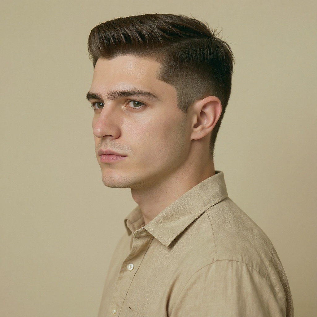 Drop Fade hairstyle example (AI generated)