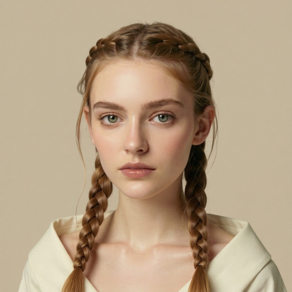 Dutch Braid hairstyle example (AI generated)