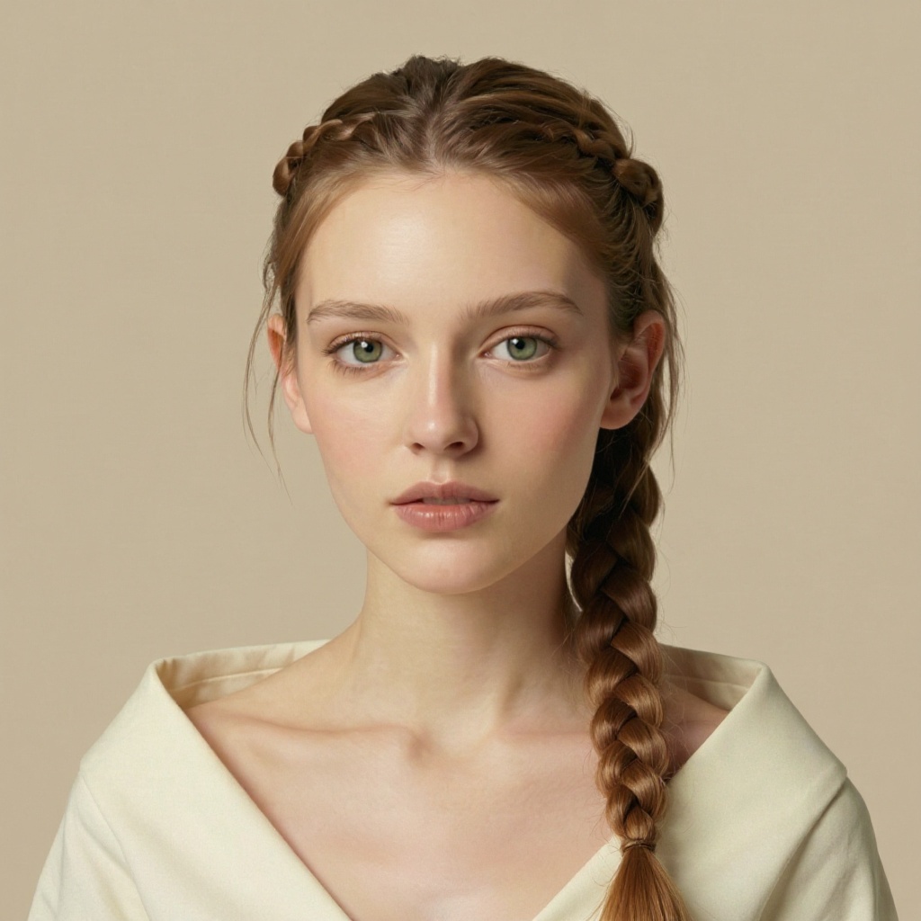 French Braid hairstyle example (AI generated)