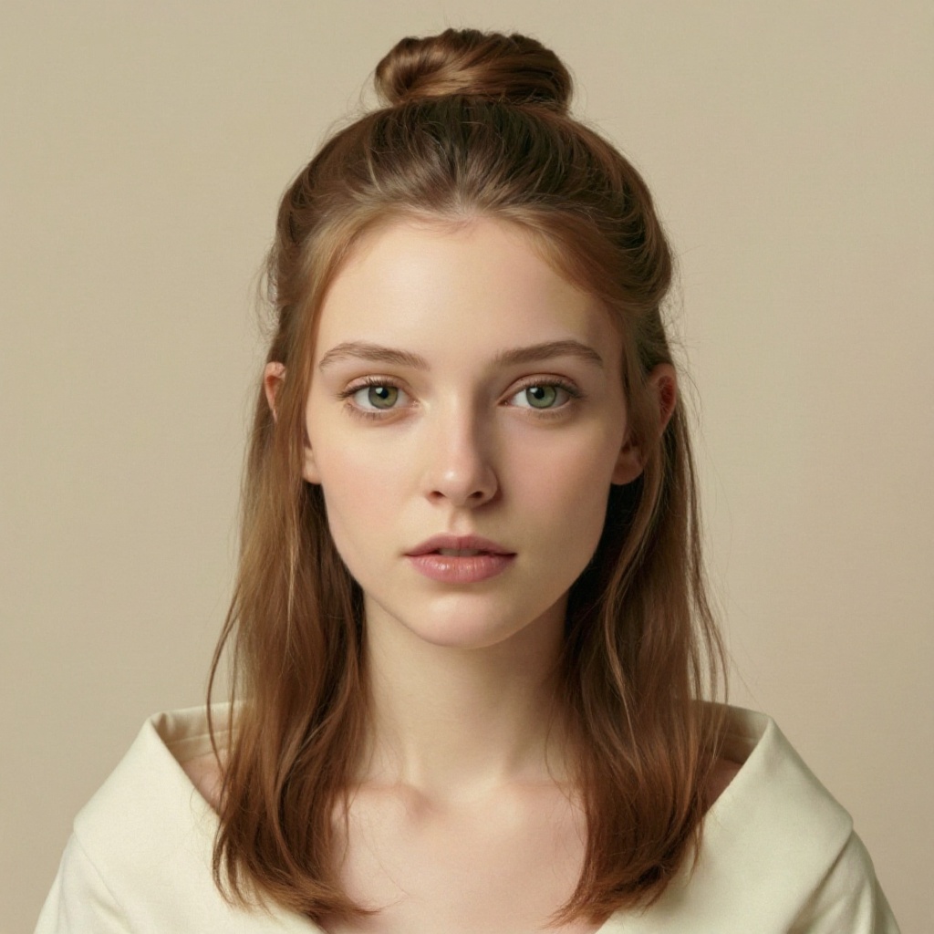 Half-up Half-down hairstyle example (AI generated)
