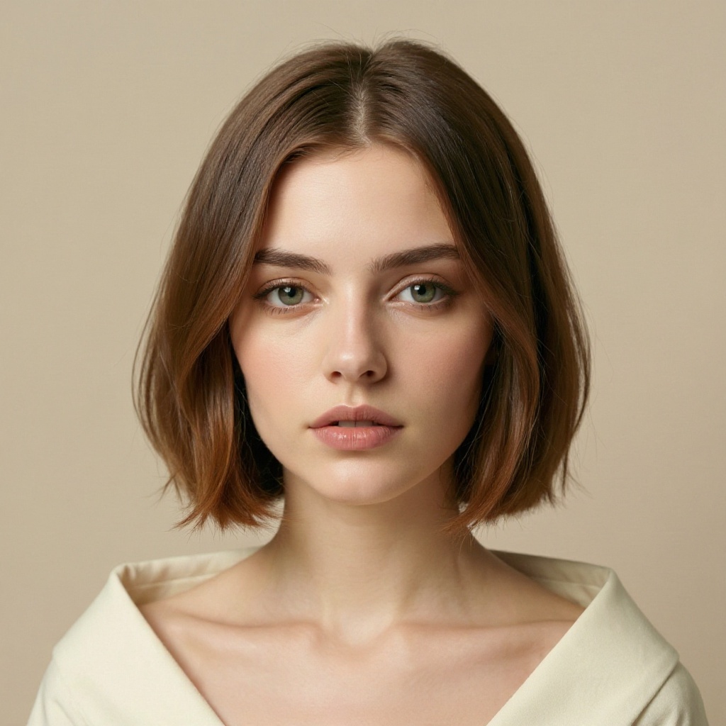 Lob Cut (Long Bob) hairstyle example (AI generated)