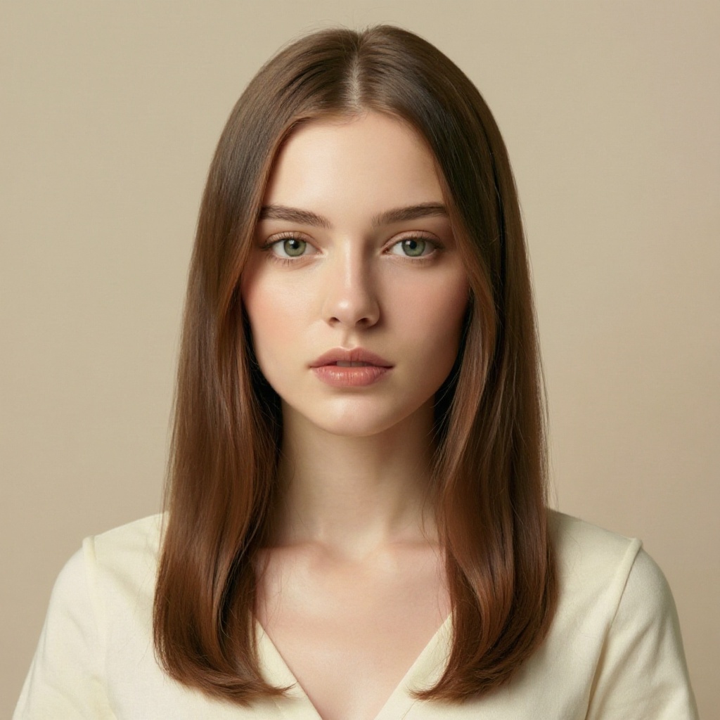 Long Straight Hair hairstyle example (AI generated)