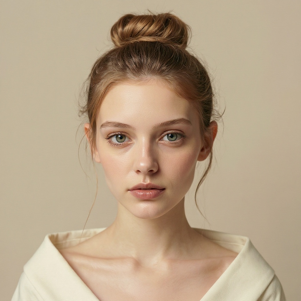 Messy Bun hairstyle example (AI generated)