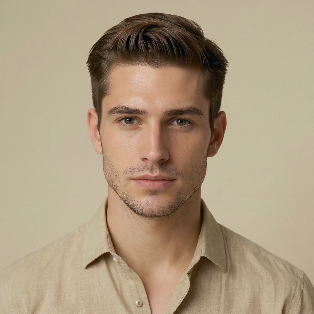Slick Back hairstyle example (AI generated)