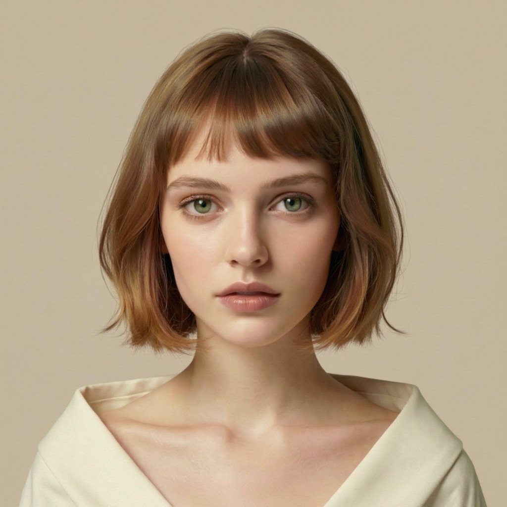 AI 生成的 阶梯剪（Step Cut） 发型示例