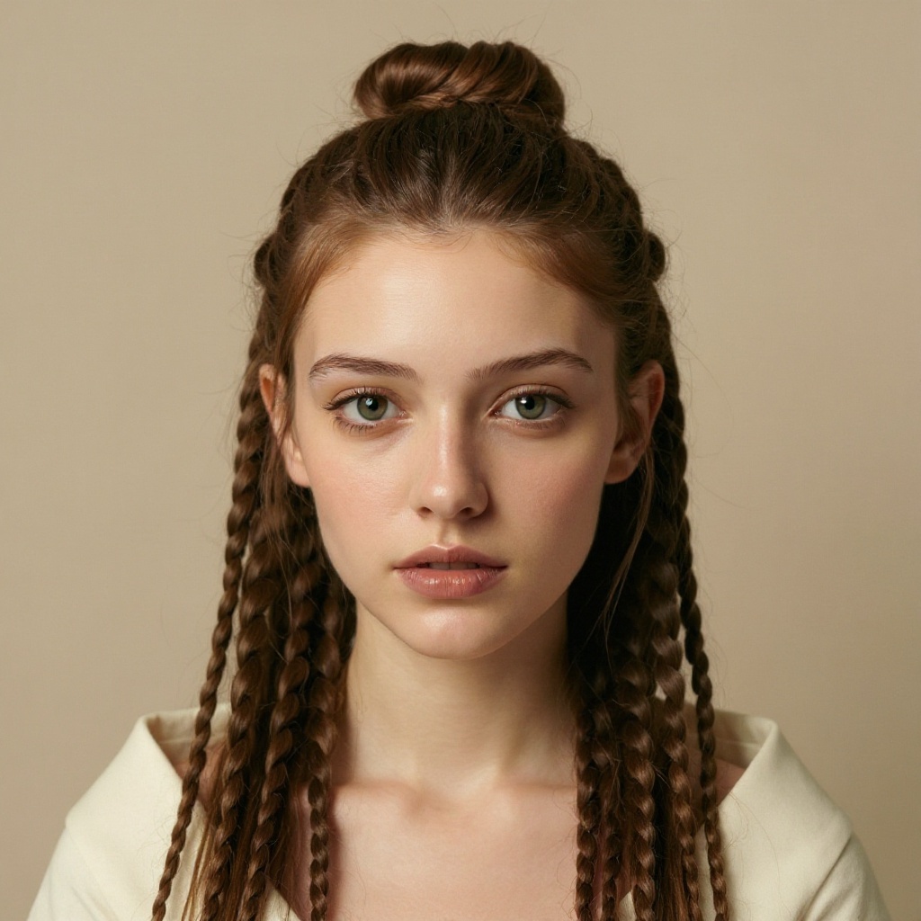 Straight Back Hairstyles hairstyle example (AI generated)