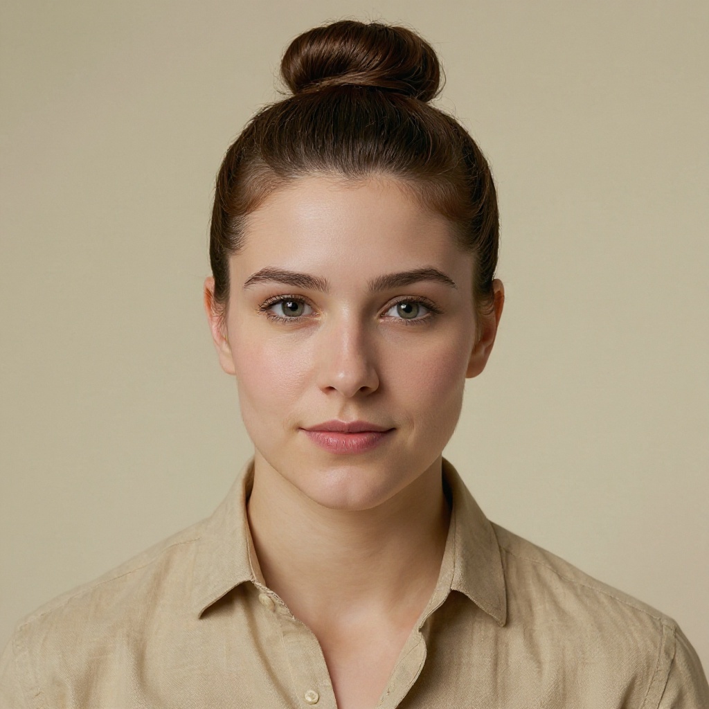 Top Knot hairstyle example (AI generated)