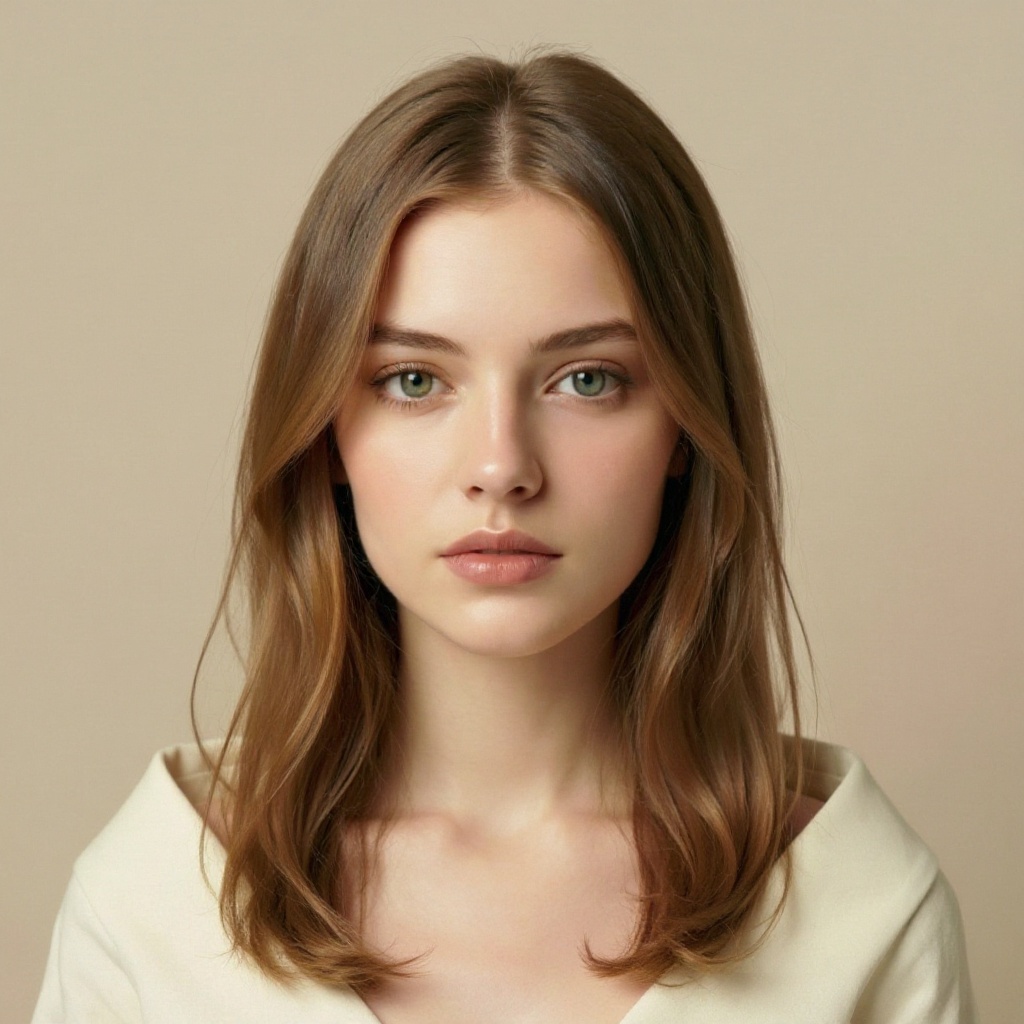 Long V-cut hairstyle example (AI generated)